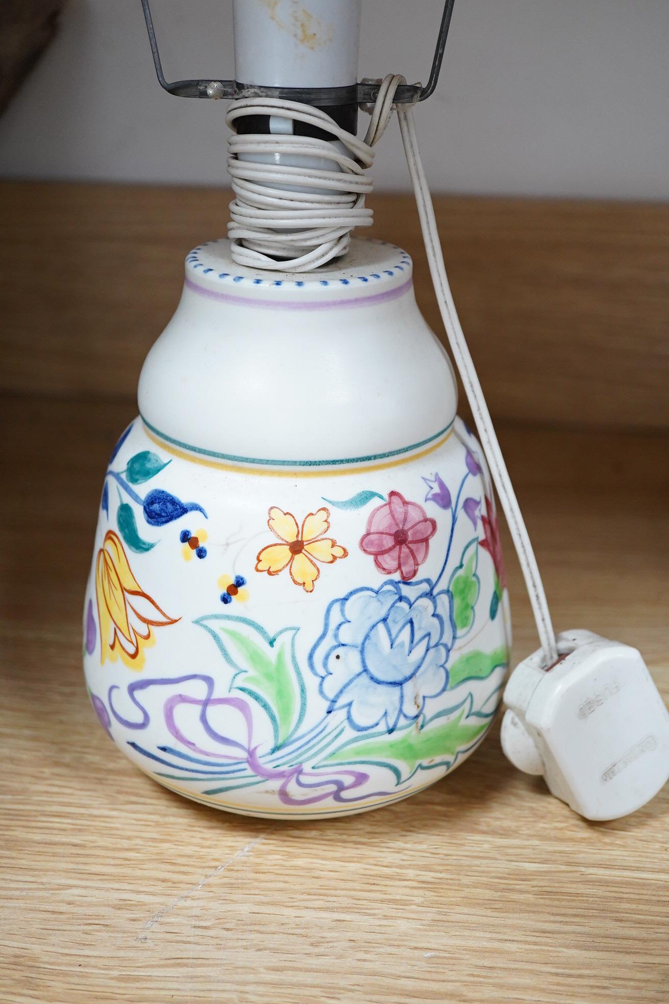 A Poole pottery table lamp, 17.5cm high